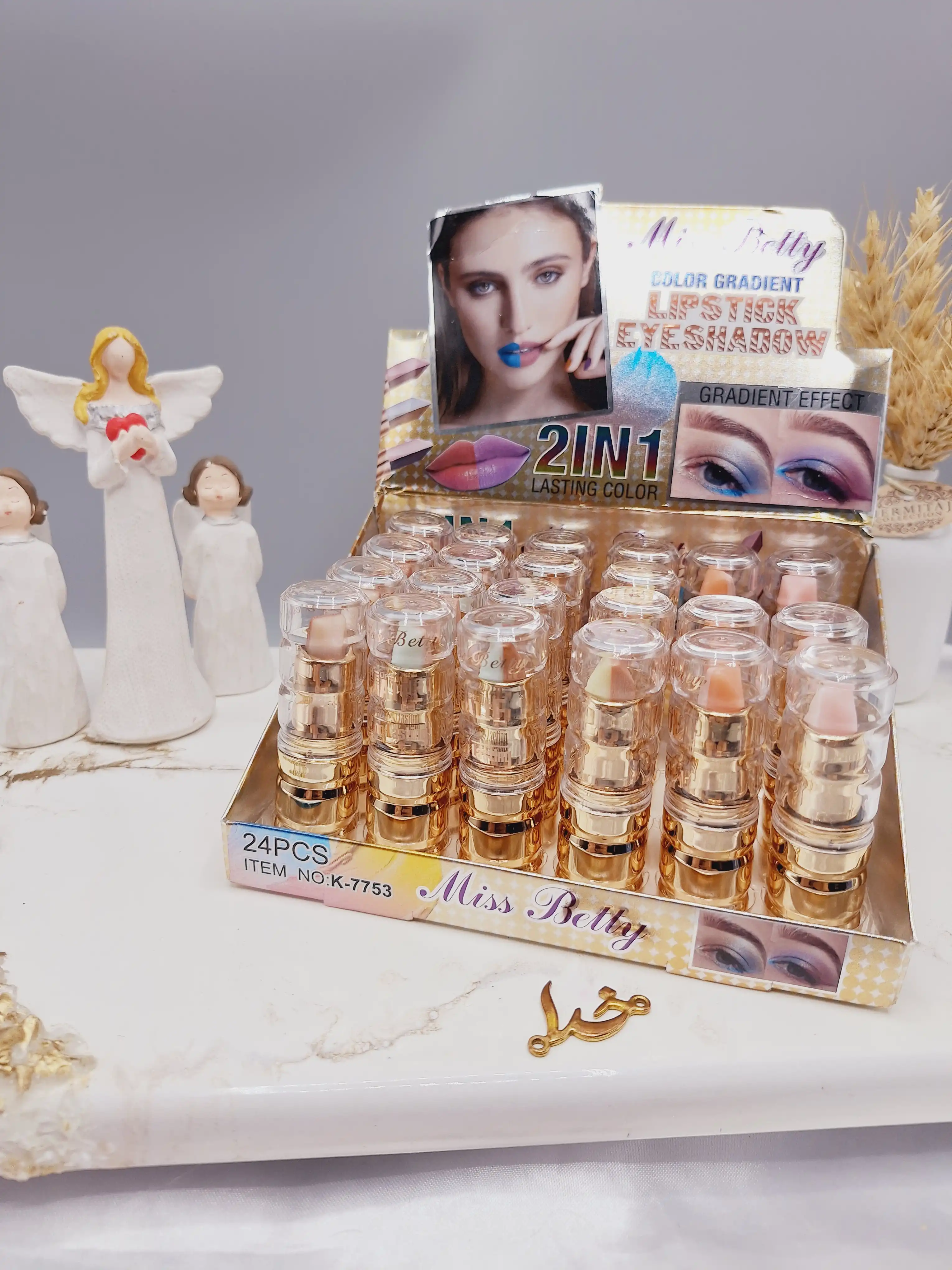 بالم و سایه چشم دو رنگ برند میس بیوتی Miss Betty کد 7753