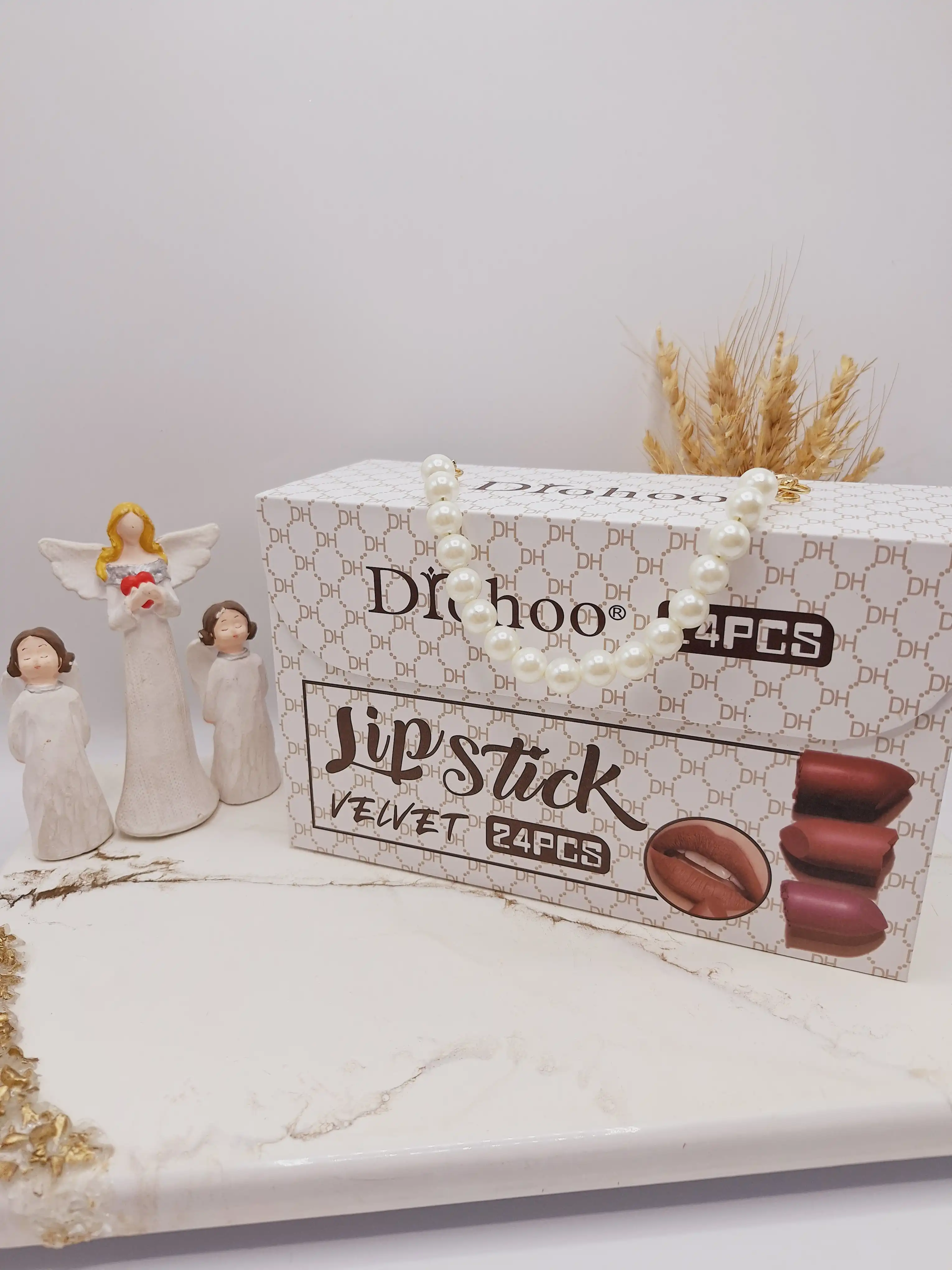 پک رژ 24 تایی مدل کیف زنانه سفید برند دروهو Drohoo کد ZY23108